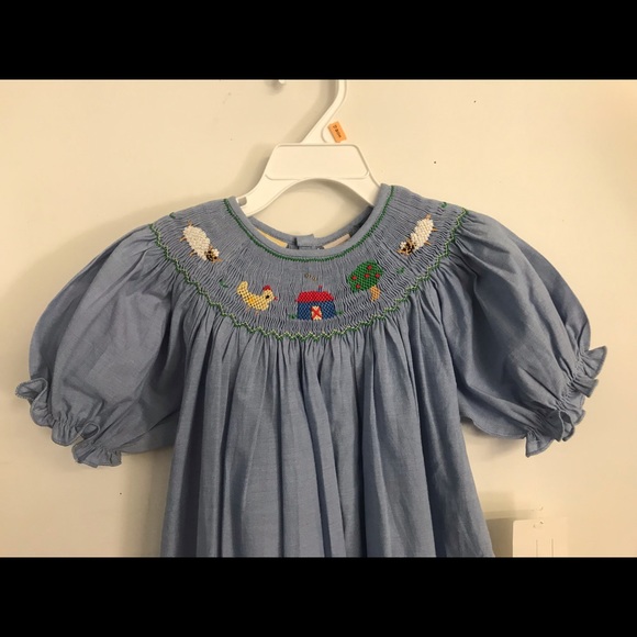 Carriage Boutique Hand Smocked Floral Purple and White Dress main image 0
